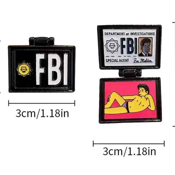 FBI X Files Simpsons Agent Mulder CULT enamel pin funny - Picture 7 of 7